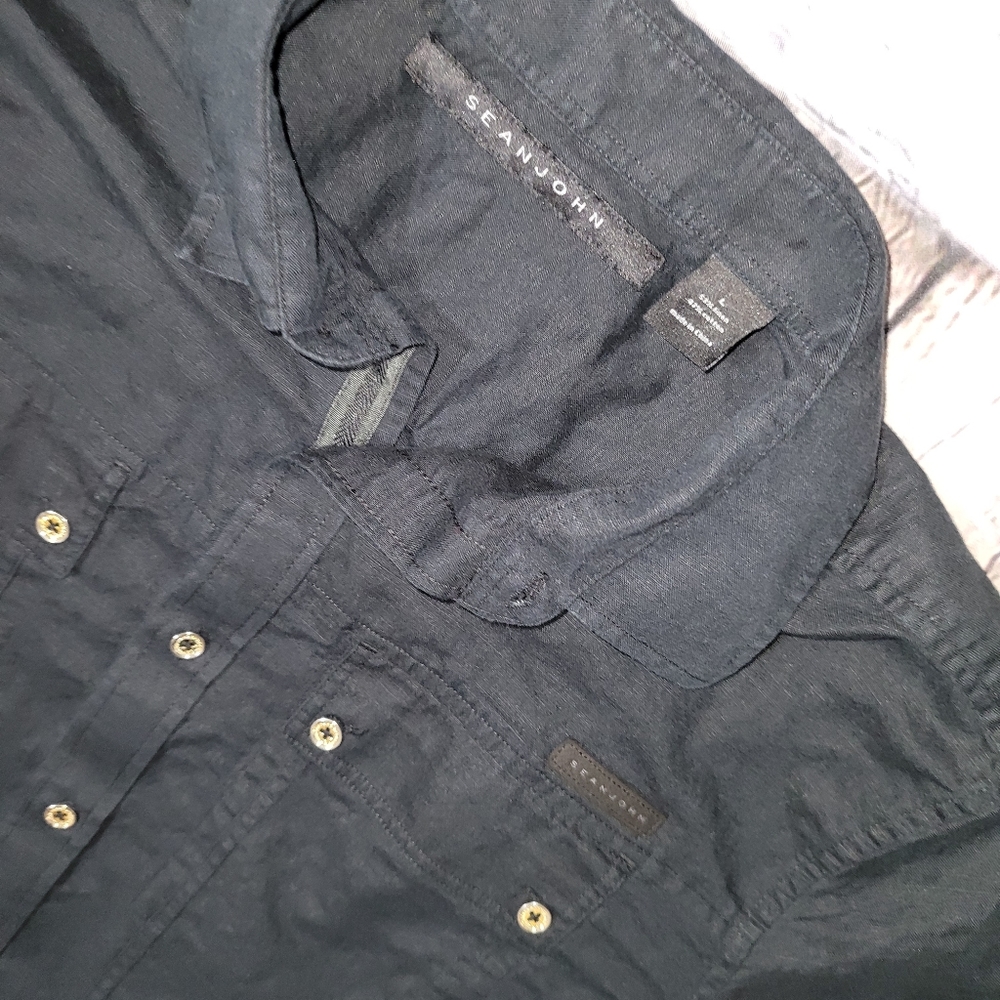 Sean John Gold Button Down Casual Shirt L